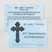 Gebetskarte Name 30. Ordination Jubiläumskreuz Dankeskarte (Vorne/Hinten)