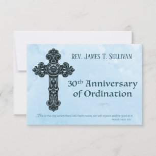 Gebetskarte Name 30. Ordination Jubiläumskreuz Dankeskarte