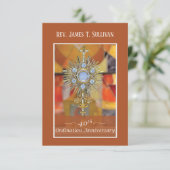 Gebetskarte Name 40. Ordination Jubiläum Host Dankeskarte (Stehend Vorderseite)