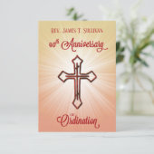 Gebetskarte Name 40. Ordination Jubiläumskreuz Dankeskarte (Stehend Vorderseite)