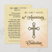 Gebetskarte Name 45. Ordination Jubiläumskreuz Dankeskarte (Vorne/Hinten)