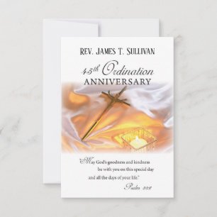 Gebetskarte Name 45. Ordination Jubiläumskreuz Dankeskarte