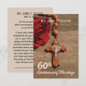 Gebetskarte Name 60. Ordination Jubiläum Rose Dankeskarte (Vorne/Hinten)