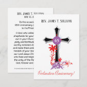 Gebetskarte Name 65. Ordination Jubiläum Schwarz Dankeskarte (Vorne/Hinten)