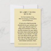 Gebetskarte Name 70. Jubiläumskreuz Dankeskarte (Rückseite)