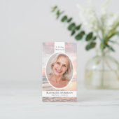 Gebetskarte Oval Foto Ocean Sunset Memorial Telefonnummerkarte (Stehend Vorderseite)