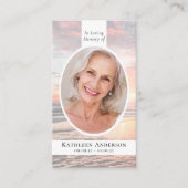 Gebetskarte Oval Foto Ocean Sunset Memorial Telefonnummerkarte (Vorderseite)