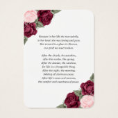 Gebetskarte Rosa Floral (Rückseite)