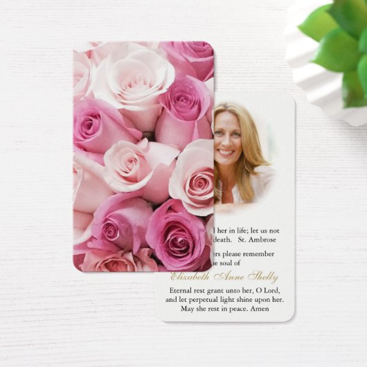 Gebetskarte | Rose in rosa Farbtönen (Schreibtisch)