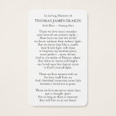 Gebetskarte | Schöne Gelbe Rose (Rückseite)