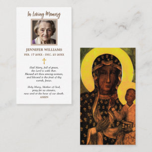 Gebetskarte Schwarze Madonna von Czestochow Polnis Visitenkarte