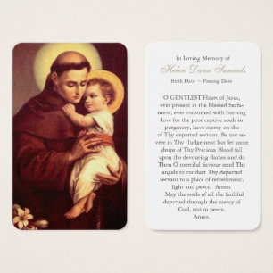 Gebetskarte   St. Anthony 4