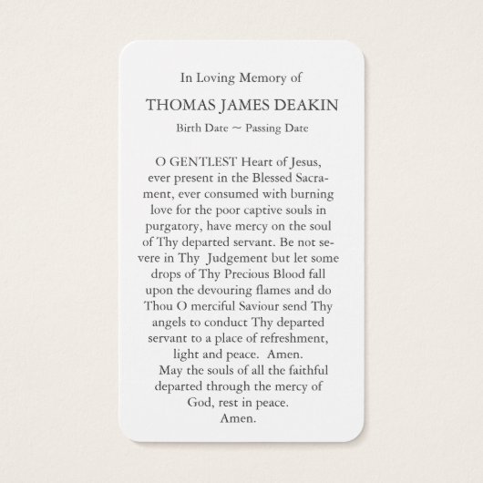 Gebetskarte | St. Augustine 4 (Rückseite)