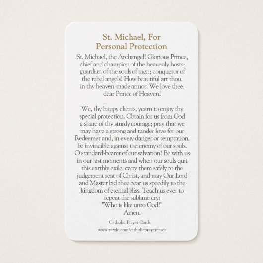 Gebetskarte | St. Michael 1 (Rückseite)