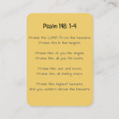 Gebetskarte Sunflower Visitenkarte (Rückseite)