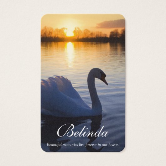 Gebetskarte | Sunset Swan (Vorderseite)