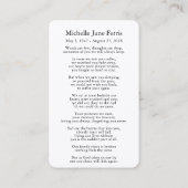 Gebetskarte | Sweet Magnolia - Deluxe Visitenkarte (Rückseite)