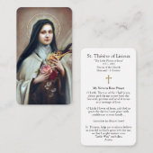 Gebetskarte | Thérèse aux Rose Visitenkarte (Vorne/Hinten)