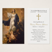 Gebetskarte | Übernahme von Mary mit Cross (Vorne & Hinten)