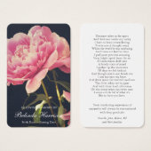 Gebetskarte | Vintag Pink Peony (Vorne & Hinten)