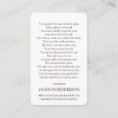 Gebetskarte | Winter Tree Deluxe Visitenkarte (Rückseite)