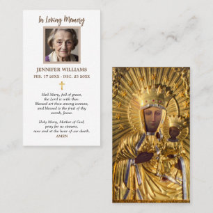 Gebetskarten Religiöse Schwarze Madonna Polnische Visitenkarte