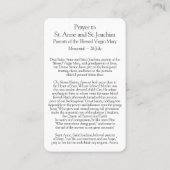 Gebetskarten | St Anne, St Joachim & Mary Visitenkarte (Rückseite)