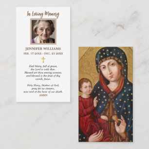 Gebetskarten Traditionelle Madonna und Jesuskind Visitenkarte