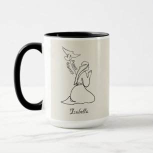 Gebetskrieger Design & Benutzerdefinierter Name Tasse