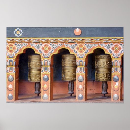 Gebetsmühlen - Bhutan Poster (Vorne)
