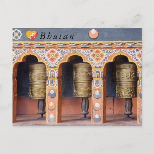 Gebetsmühlen - Bhutan Postkarte (Vorderseite)