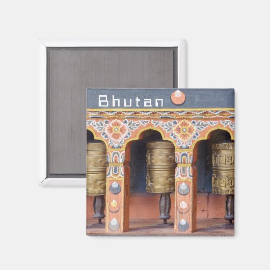Gebetsräder - Bhutan Magnet (Vorderseite/Rückseite)
