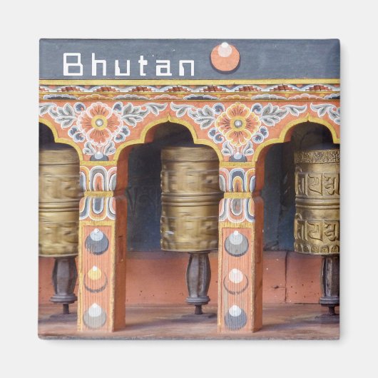 Gebetsräder - Bhutan Magnet (Vorne)