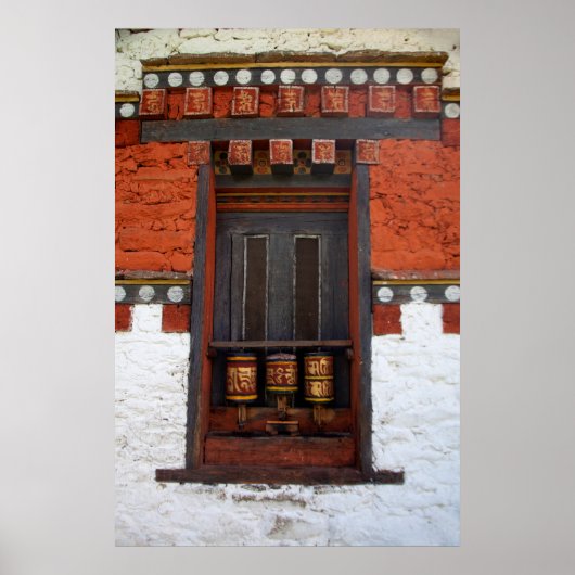 Gebetsräder im Tempel Poster (Vorne)