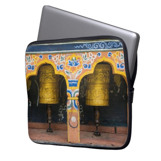 Gebetsräder Laptopschutzhülle (Vorderseite Links)