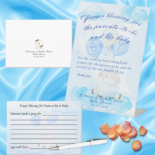 Gebetssegnung für die zukünftigen Eltern und das B Sockelschild