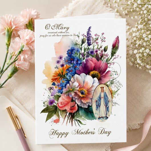 Gebetstag der religiösen Blumenmütter Karte