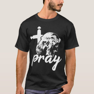 Gebetstypografie Jesus-Bild Schwarz & Weiß T-Shirt