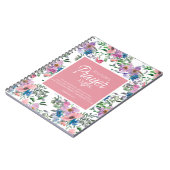 Gebetszeitung Pink Lila Blue Floral Weiß Notizblock (Linke Seite)