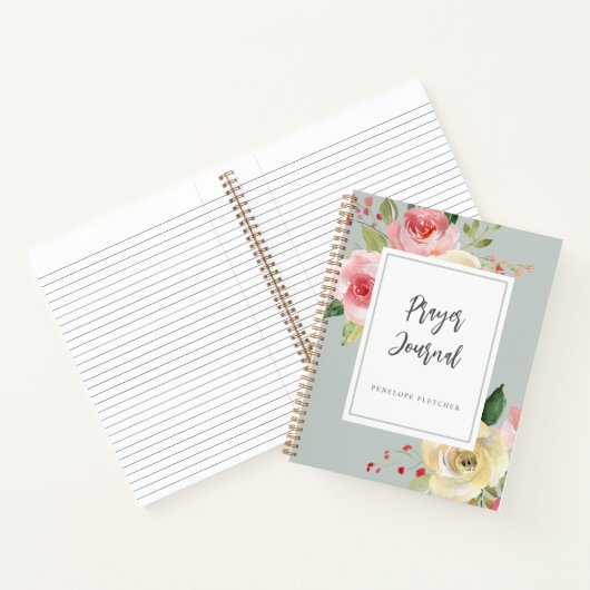 Gebetszeitung Watercolor Bright Blooms Notizblock (Innenseite)