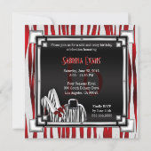 Gebeugter Zebra-Stilett-Fersen-roter Einladung (Rückseite)