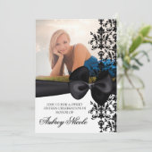 Gebeugtes Damast betontes 12x18 laden ein Einladung (Stehend Vorderseite)