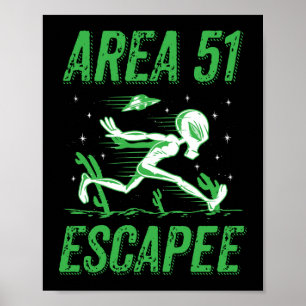 Gebiet 51 Escapee Green Alien Halloween Kostüm Poster