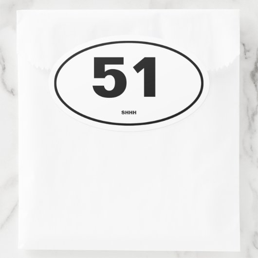 Gebiet 51 ovaler aufkleber (Tasche)