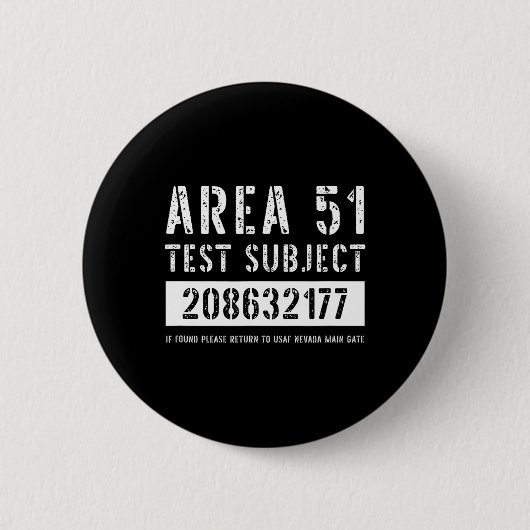 Gebiet 51 Prüfgegenstand 2177 Alien Entführung Hal Button (Vorderseite)