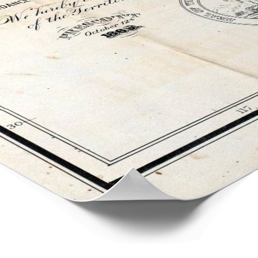 GEBIET ARIZONA MAP 1865 POSTER (Ecke)