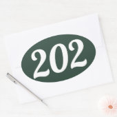 Gebiet Code 202 (Washington DC) Ovaler Aufkleber (Umschlag)