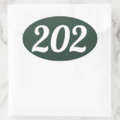 Gebiet Code 202 (Washington DC) Ovaler Aufkleber (Tasche)