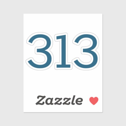 Gebiet Code 313 (Detroit) Aufkleber (Blatt)