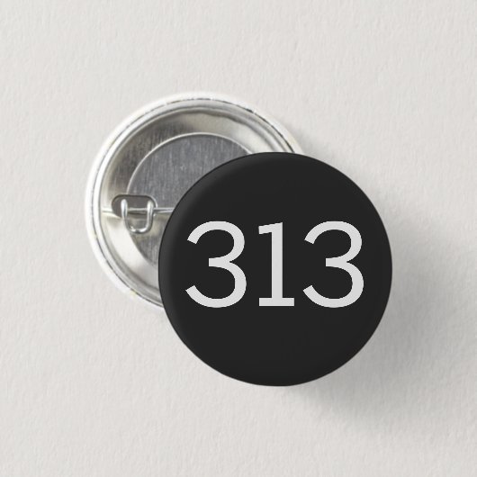 Gebiet Code 313 (Detroit) Button (Vorne & Hinten)